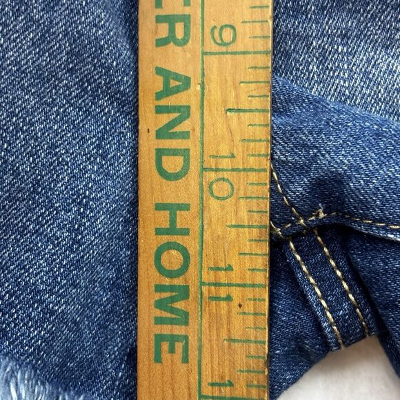 Y2K Juicy Couture Denim Cut Off  Shorts With RARE Silver Metallic Logo Size 27 - Picture 9 of 10